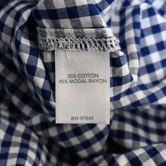 J. Jill Womens M Blue White Gingham Pullover Blouse - Picture 10 of 11